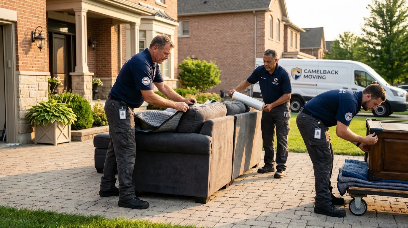Large estate moving crew wrapping furniture in Wetumka, OK